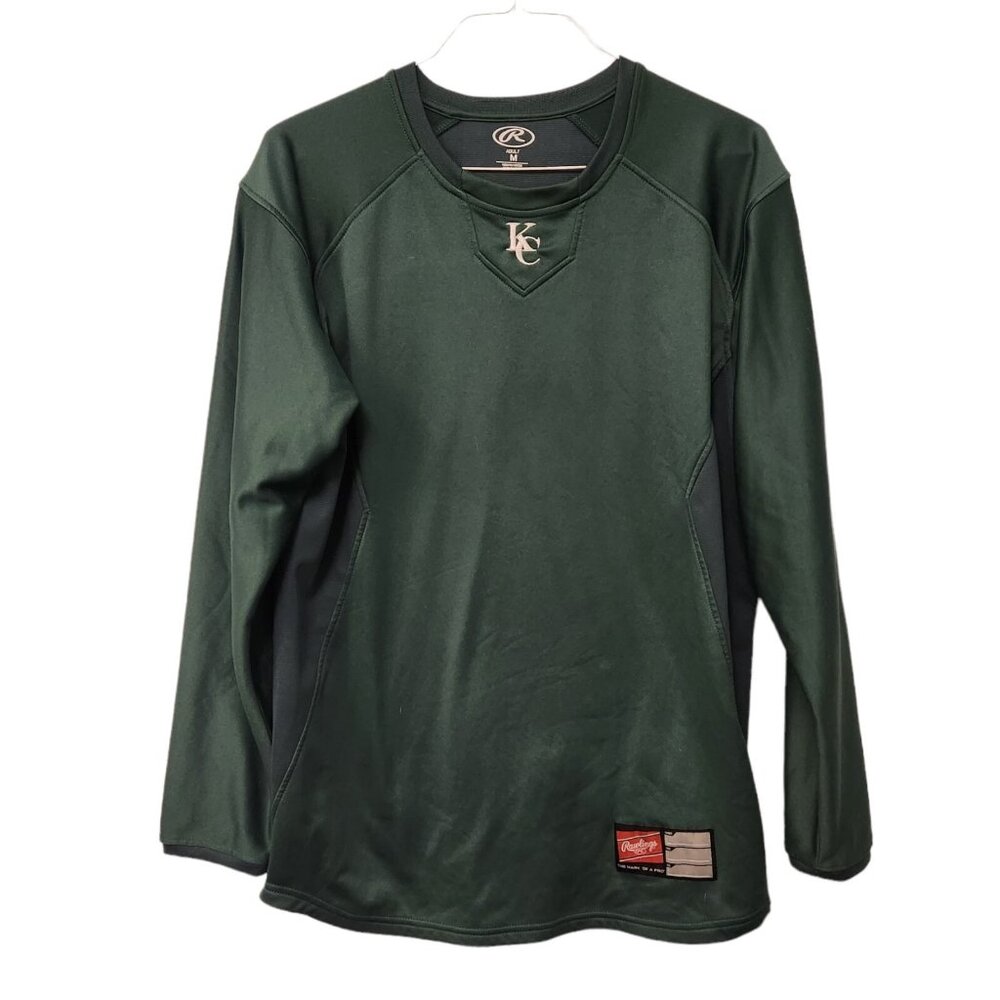 Rawlings Top Kane‎ County Cougars Green Long Sleeve Pullover Minors Baseball M
